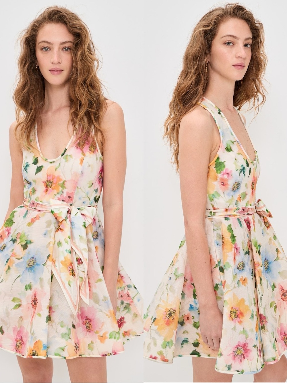 Zimmermann Alchemy Racerback Linen & Silk Skater Minidress, Size 2 = US 6/8 - Picture 3 of 14